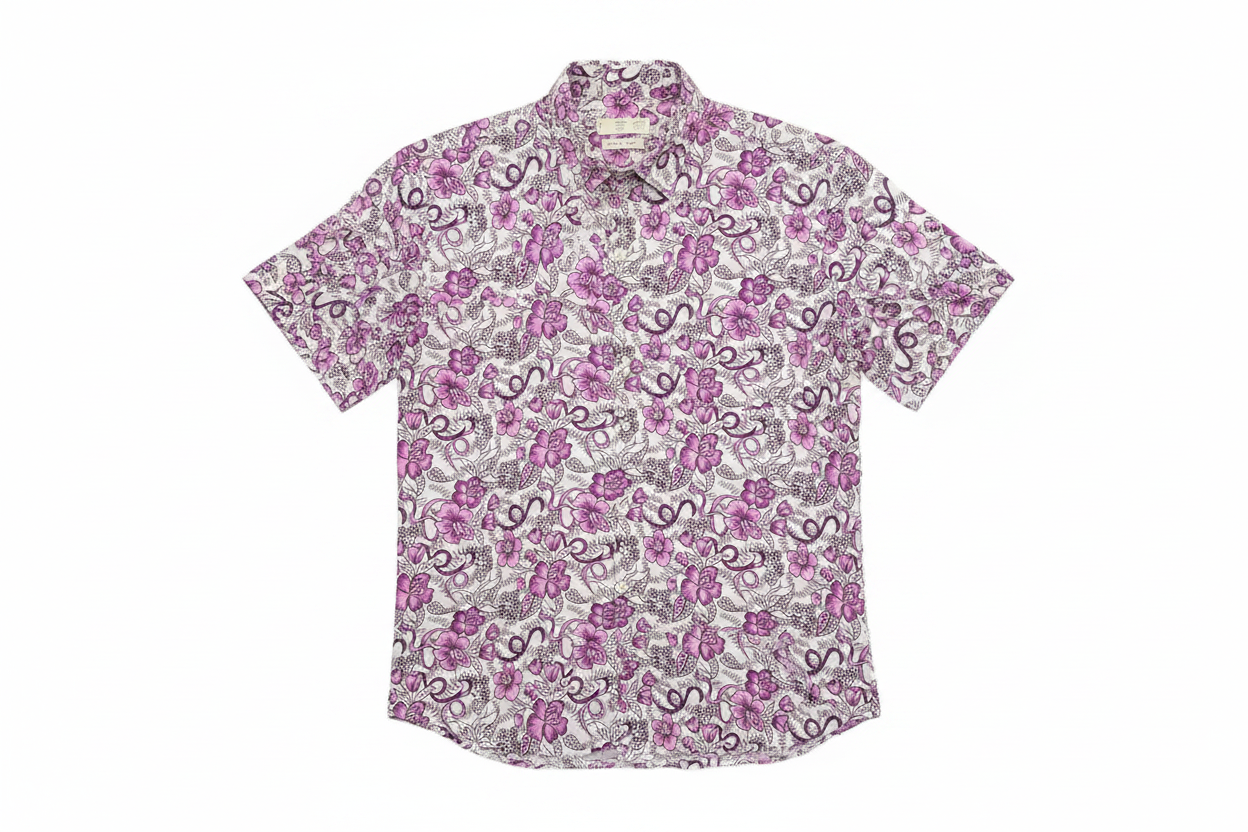 Purple Floral Shirt - Front