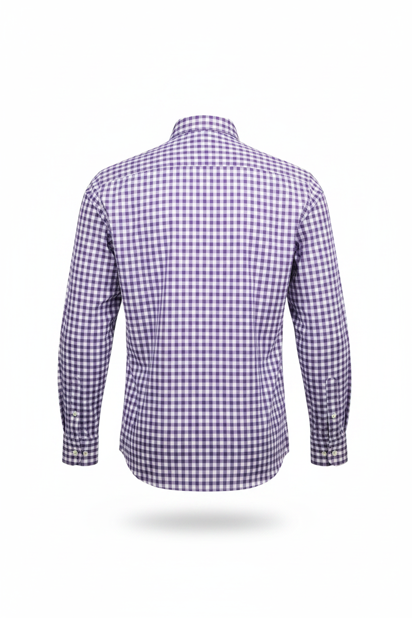 Purple Gingham Shirt – Back
