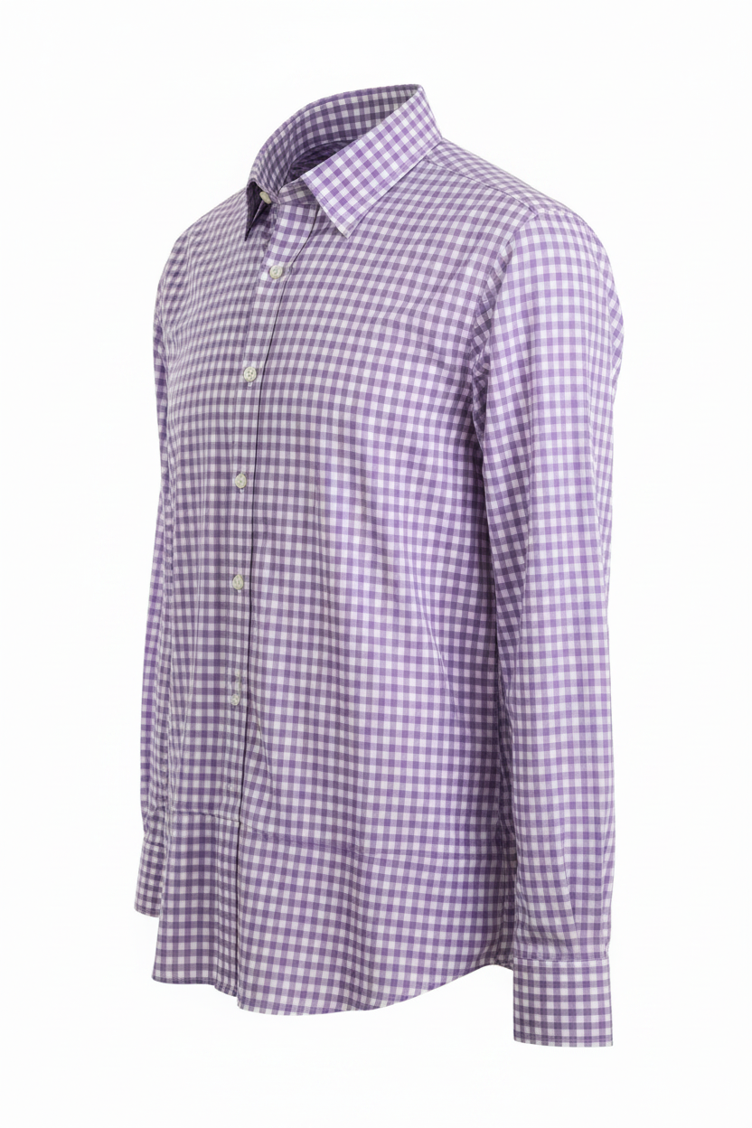 Purple Gingham Shirt – Side