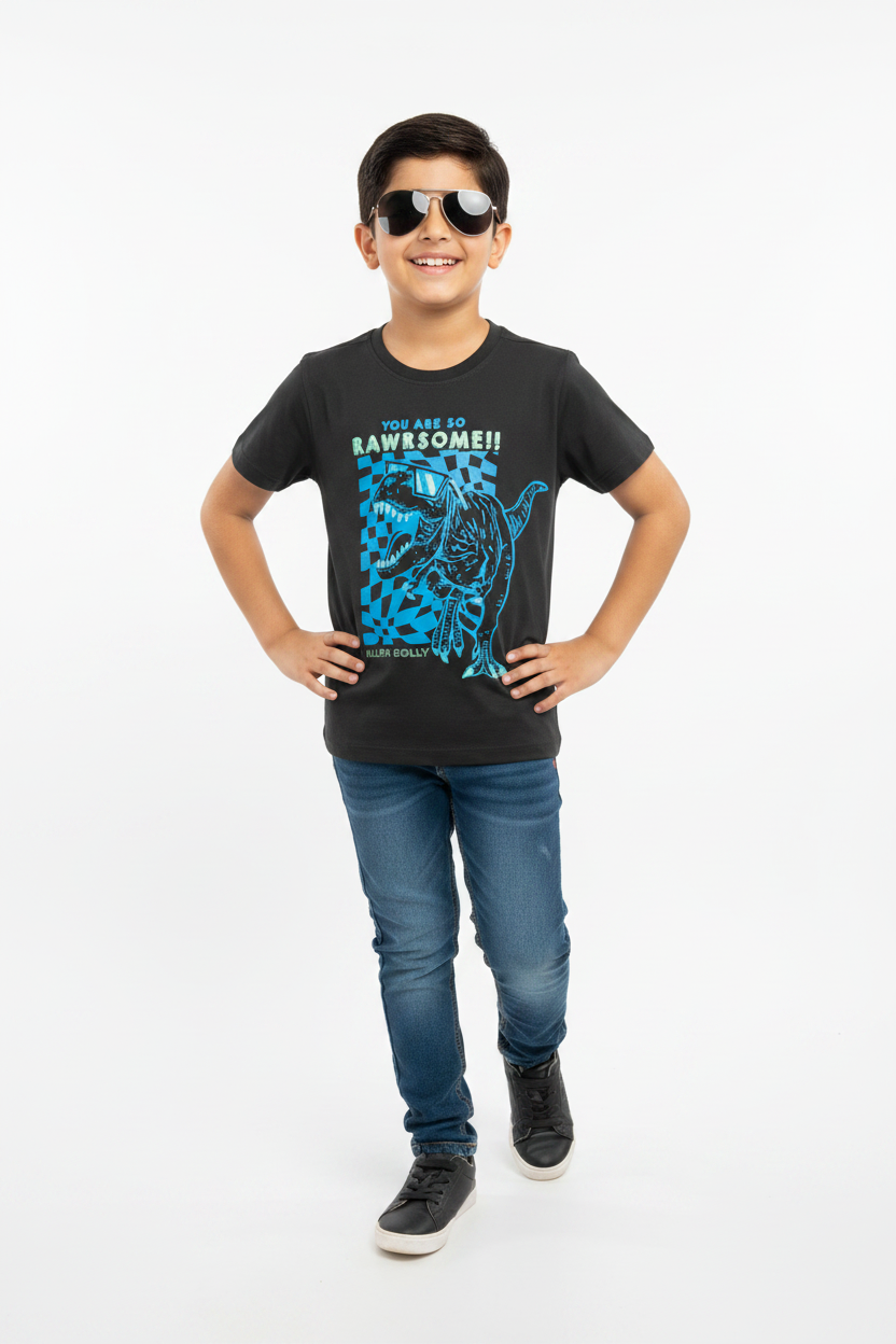 Rawrsome Dino Tee Kid Model