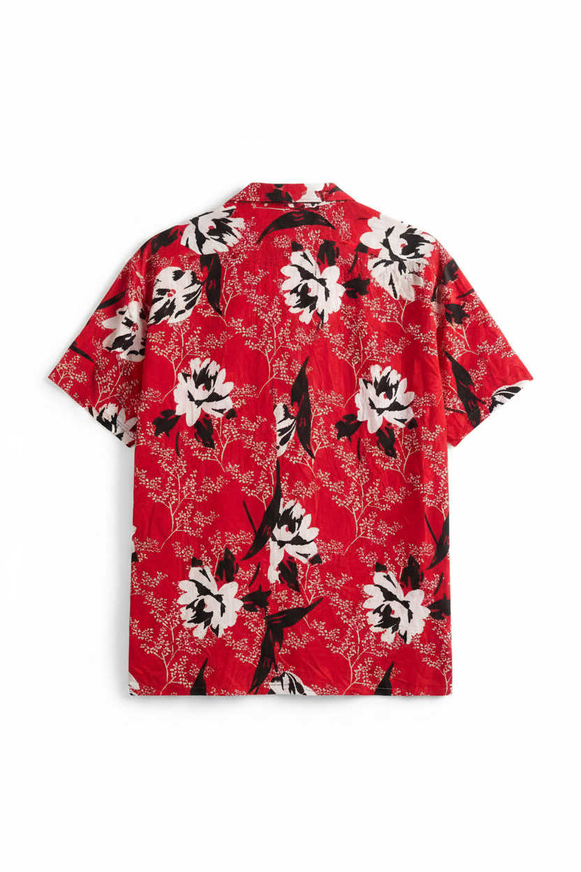 Red Floral Shirt - Back