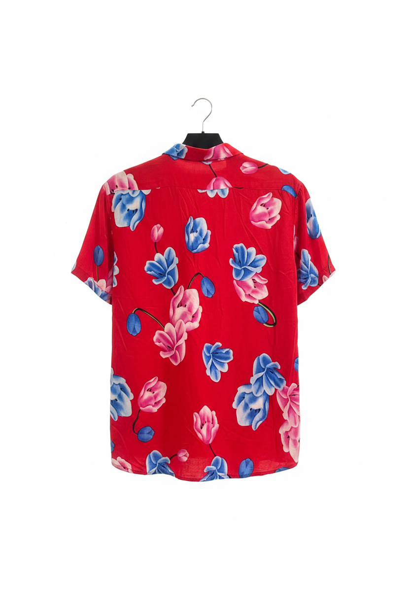 Red Floral Shirt - Back