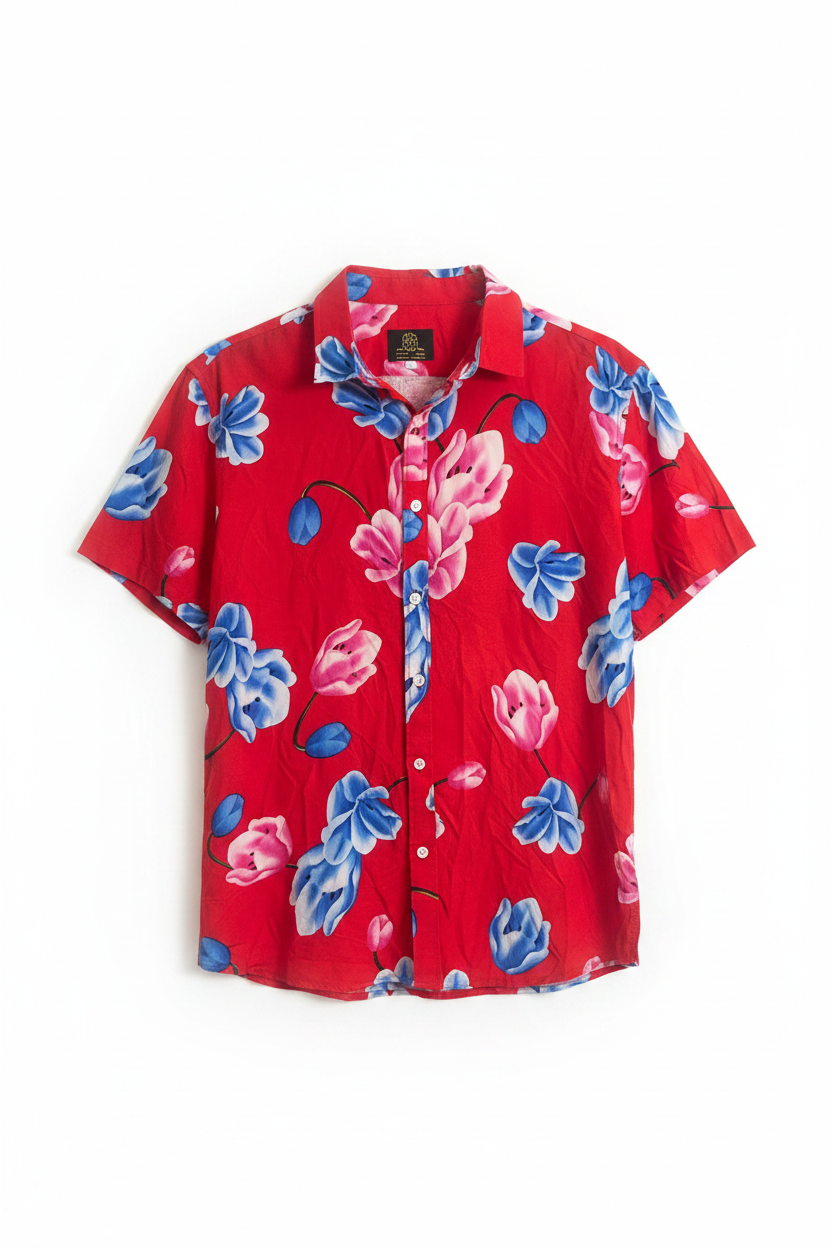 Red Floral Shirt - Front