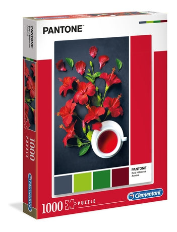 Clementoni Pantone Red Hibiscus Aroma Flower Scene 1000 Piece Jigsaw Puzzle New