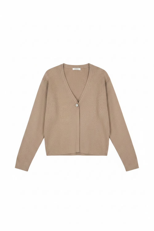 Ribbed Cardigan – Flat Lay