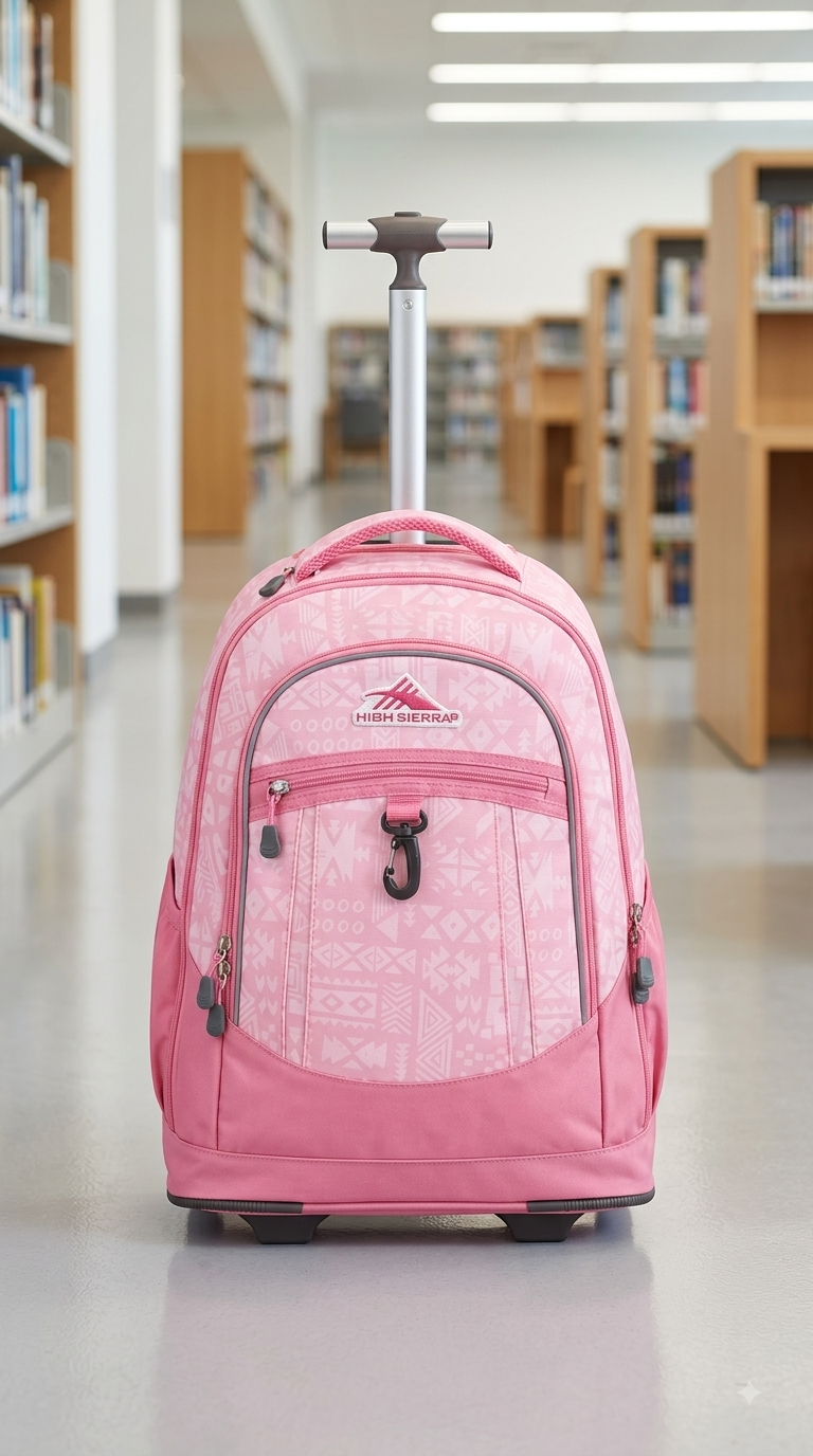 Pink High Sierra Chaser Wheeled Backpack - 20"