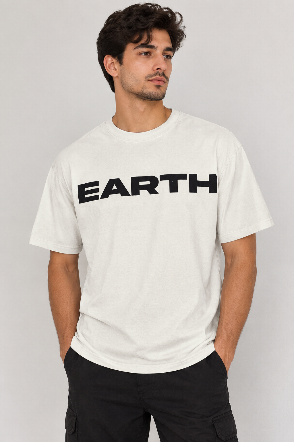 BE STYLE EARTH Cream / Off-White T-Shirt