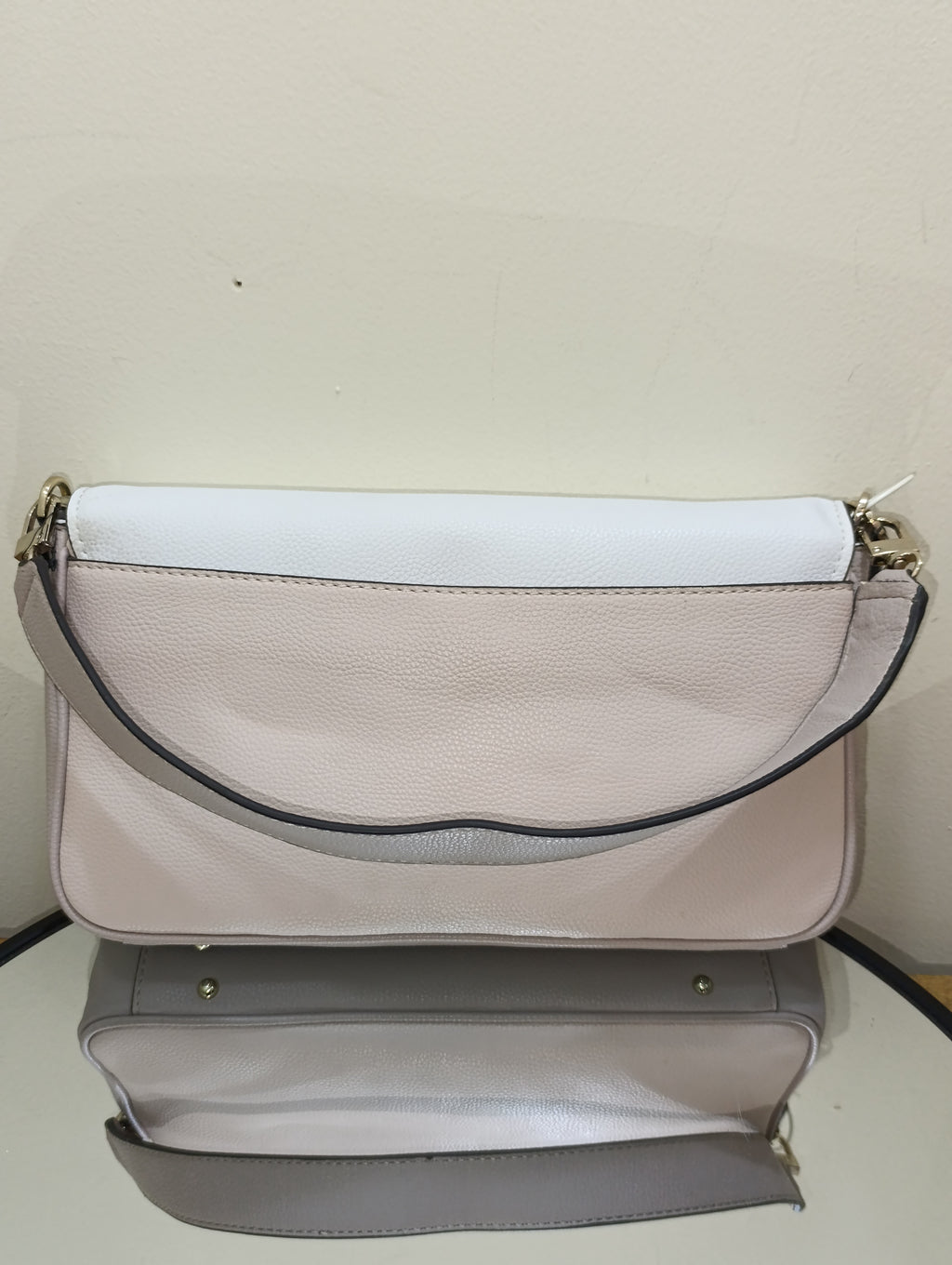 Guess Women's Brightside Small Rectangular Bag in a white and pink colorway with gold-toned hardware - Stone Multi JG758020