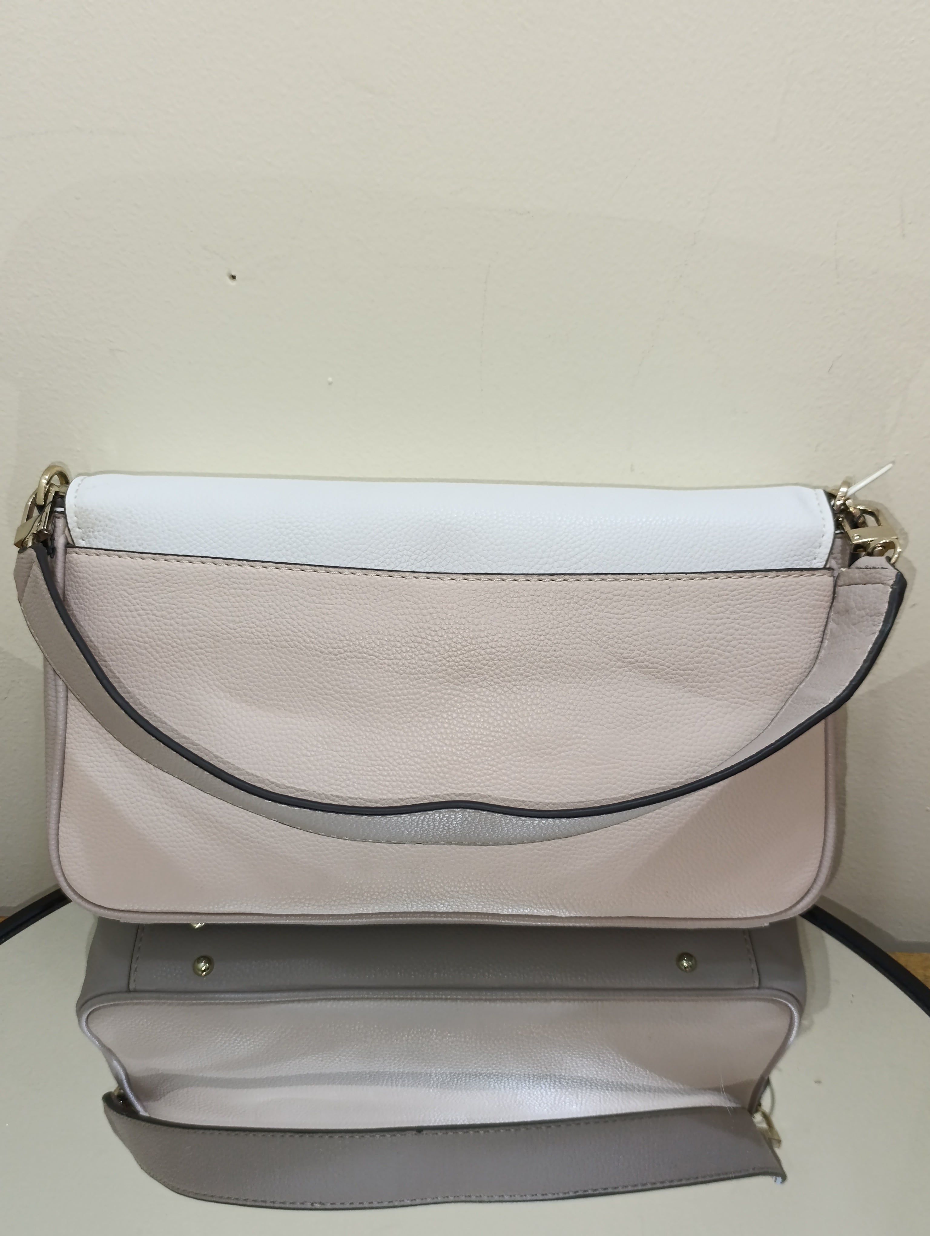 Guess Women's Brightside Small Rectangular Bag in a white and pink colorway with gold-toned hardware - Stone Multi JG758020