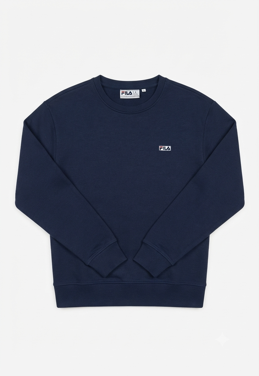 Fila Women's Classic Embroidered Logo Navy Blue Sweatshirt