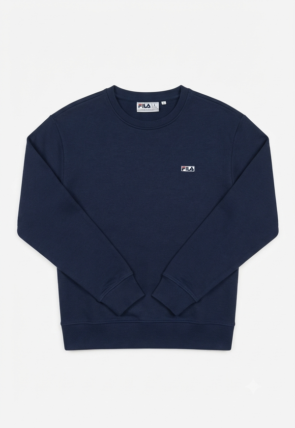Fila Women's Classic Embroidered Logo Navy Blue Sweatshirt