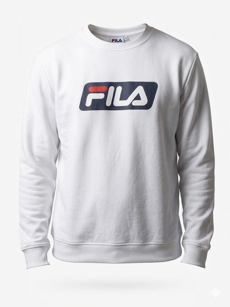FILA Men's Mack Long Sleeve Crew Sweatshirt 'White' - (SM13B64B-100)