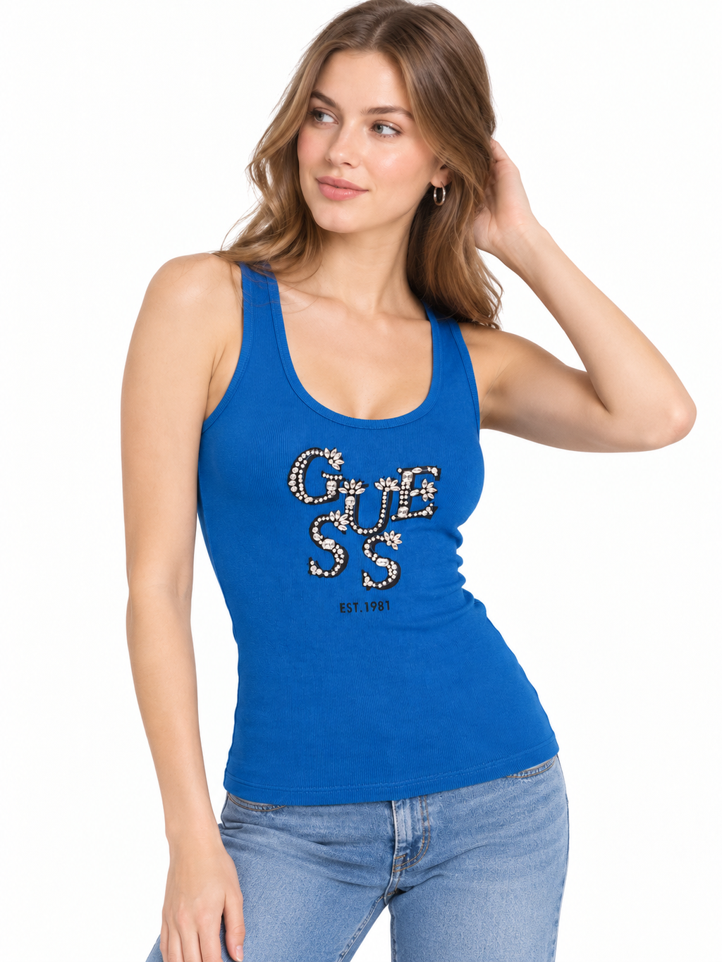 Guess Top ARLENE
Slim Fit blue color
