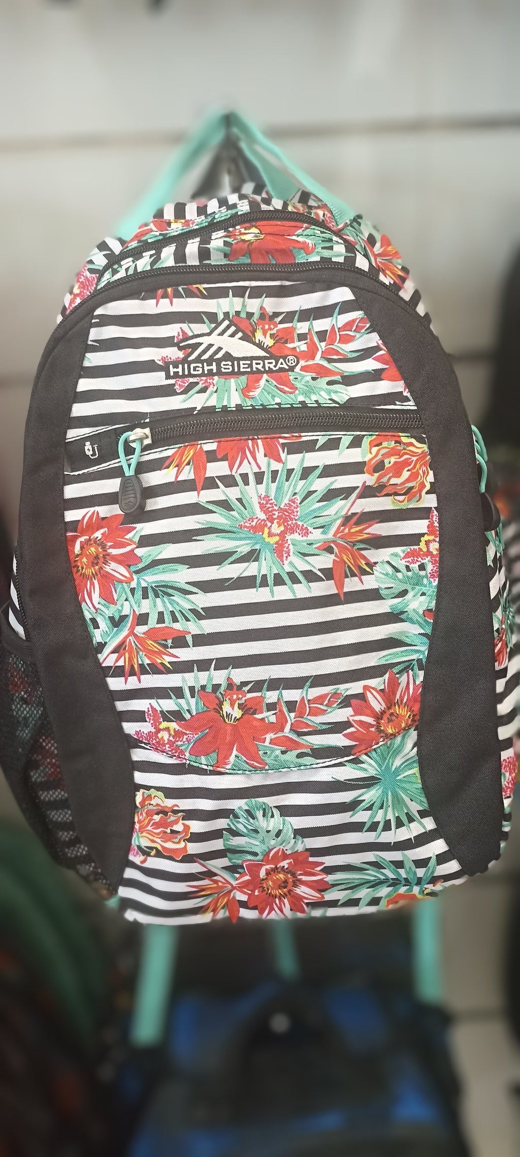 High Sierra Tropical Floral Stripe Backpack