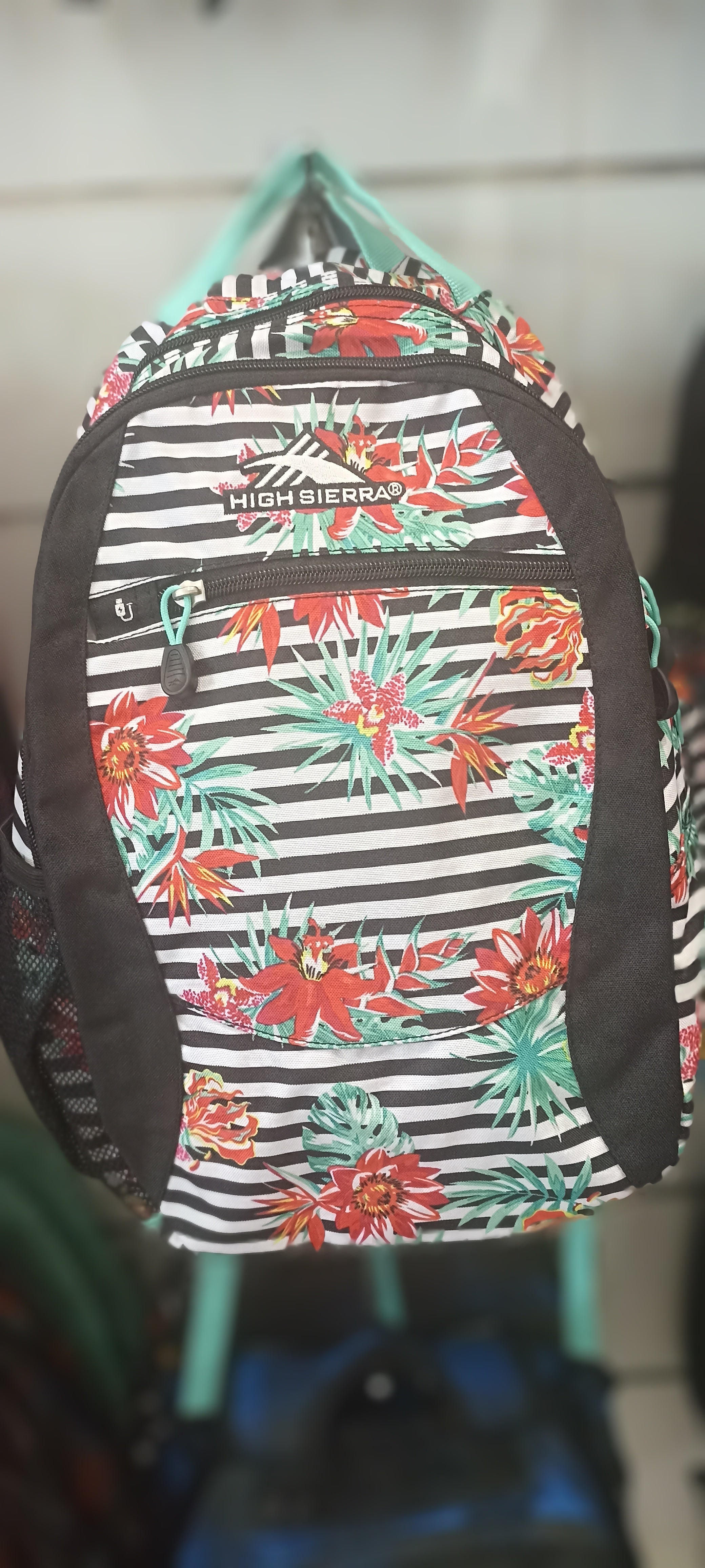 High Sierra Tropical Floral Stripe Backpack
