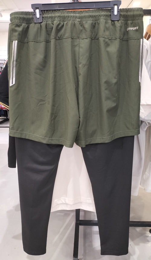 Matador Olive Green Training Shorts with Black Compression Leggings