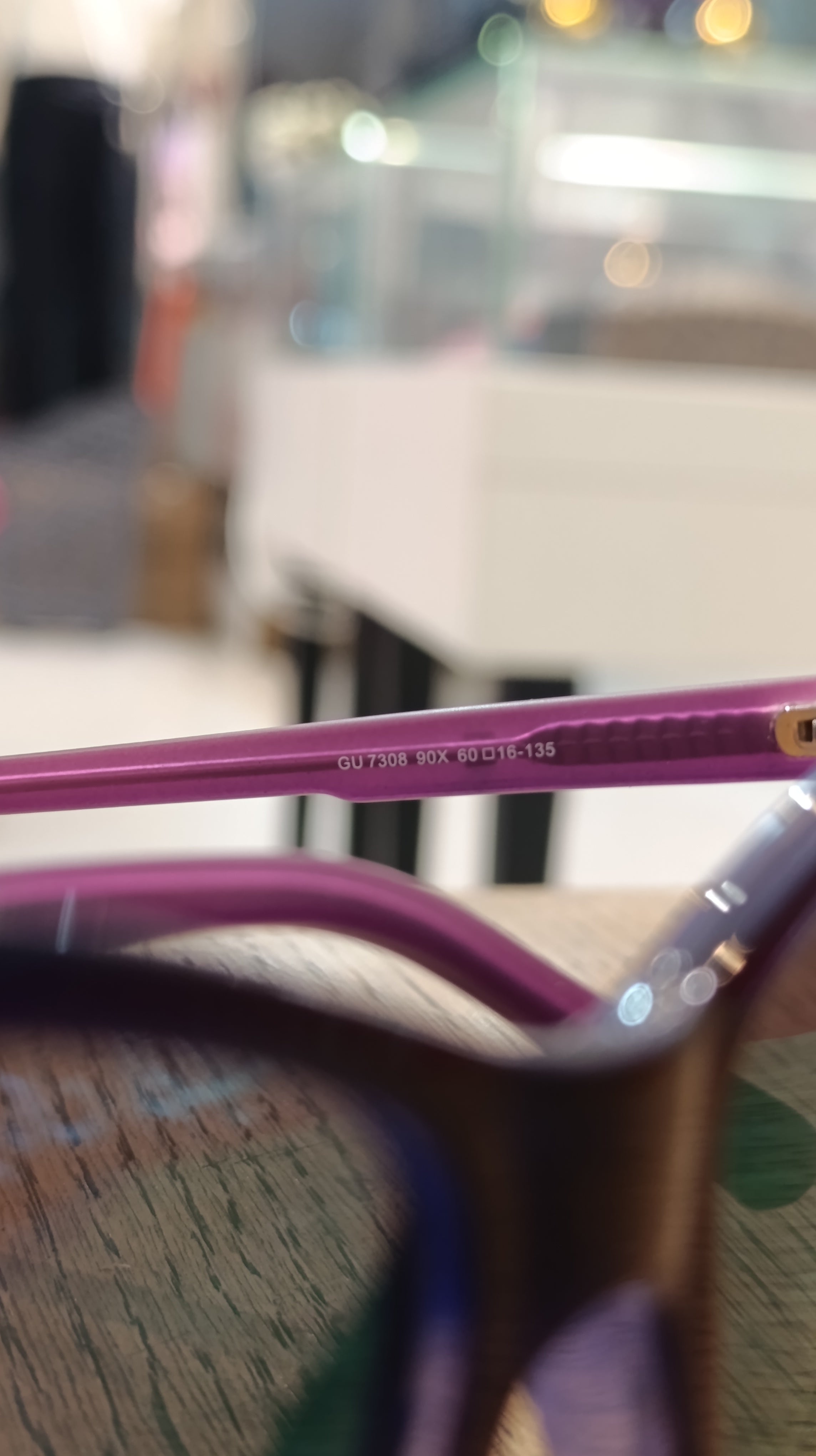 GUESS Women's Purple Square Sunglasses with Blue Lenses