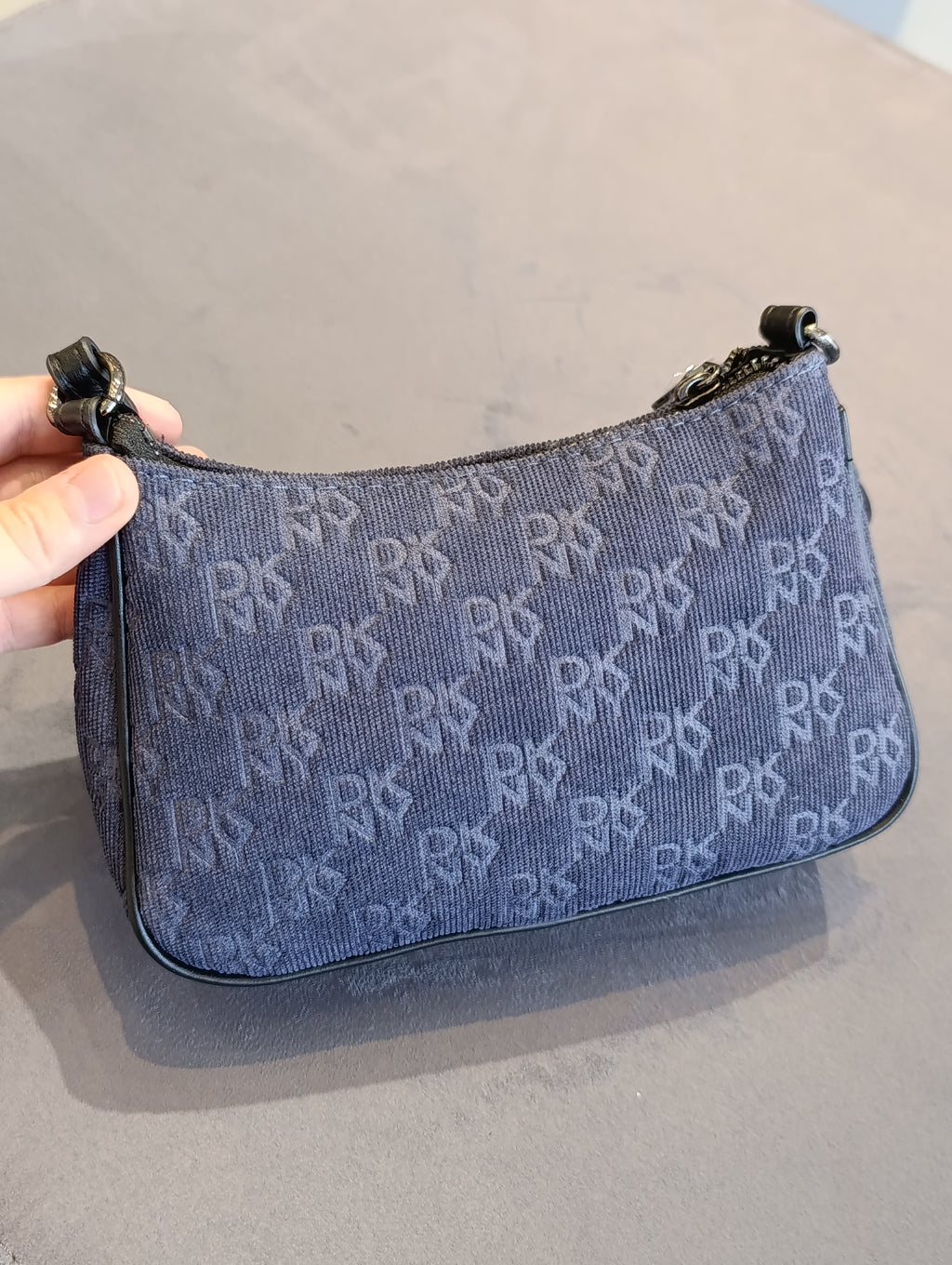 DKNY Monogram Corduroy Mini Shoulder Bag - Blue