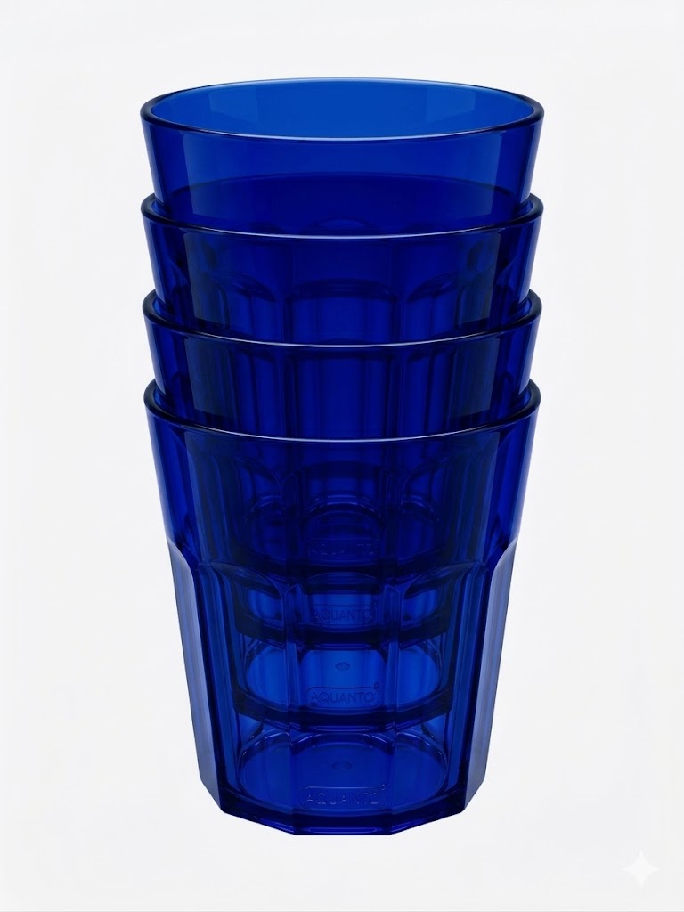 Durable Transparent Blue Plastic Drinking Cup