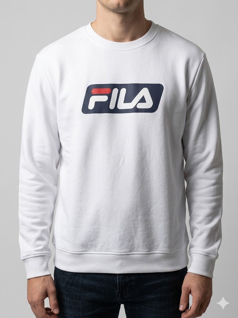 FILA Men's Mack Long Sleeve Crew Sweatshirt 'White' - (SM13B64B-100)