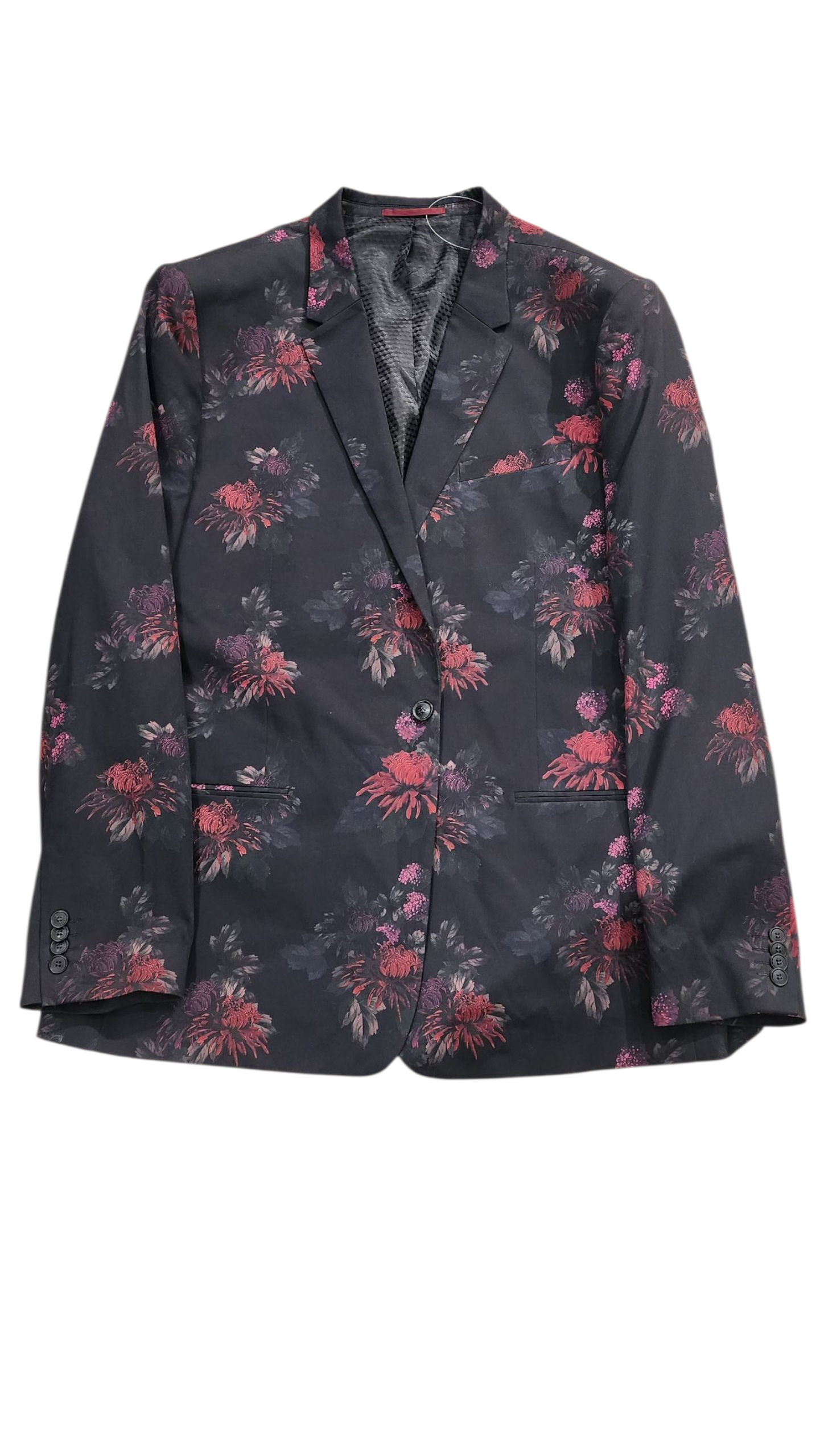 River Island Red & Black Floral Print Blazer Jacket