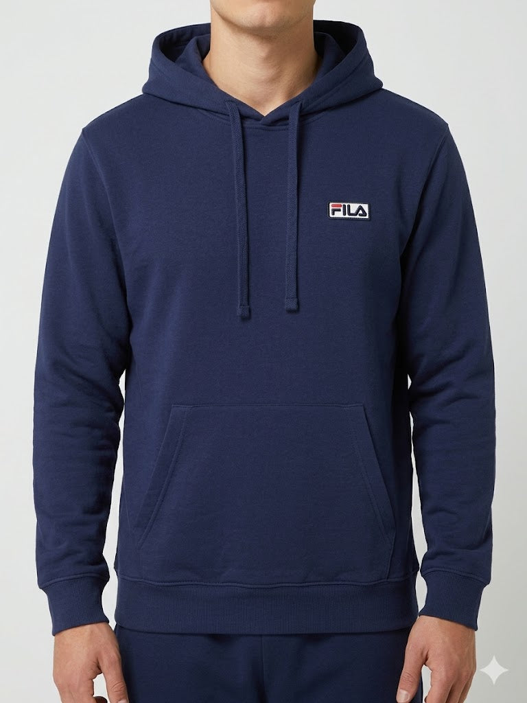 FILA Men's Classic Logo Hoodie 'Navy Blue' - (LM03A188-410)