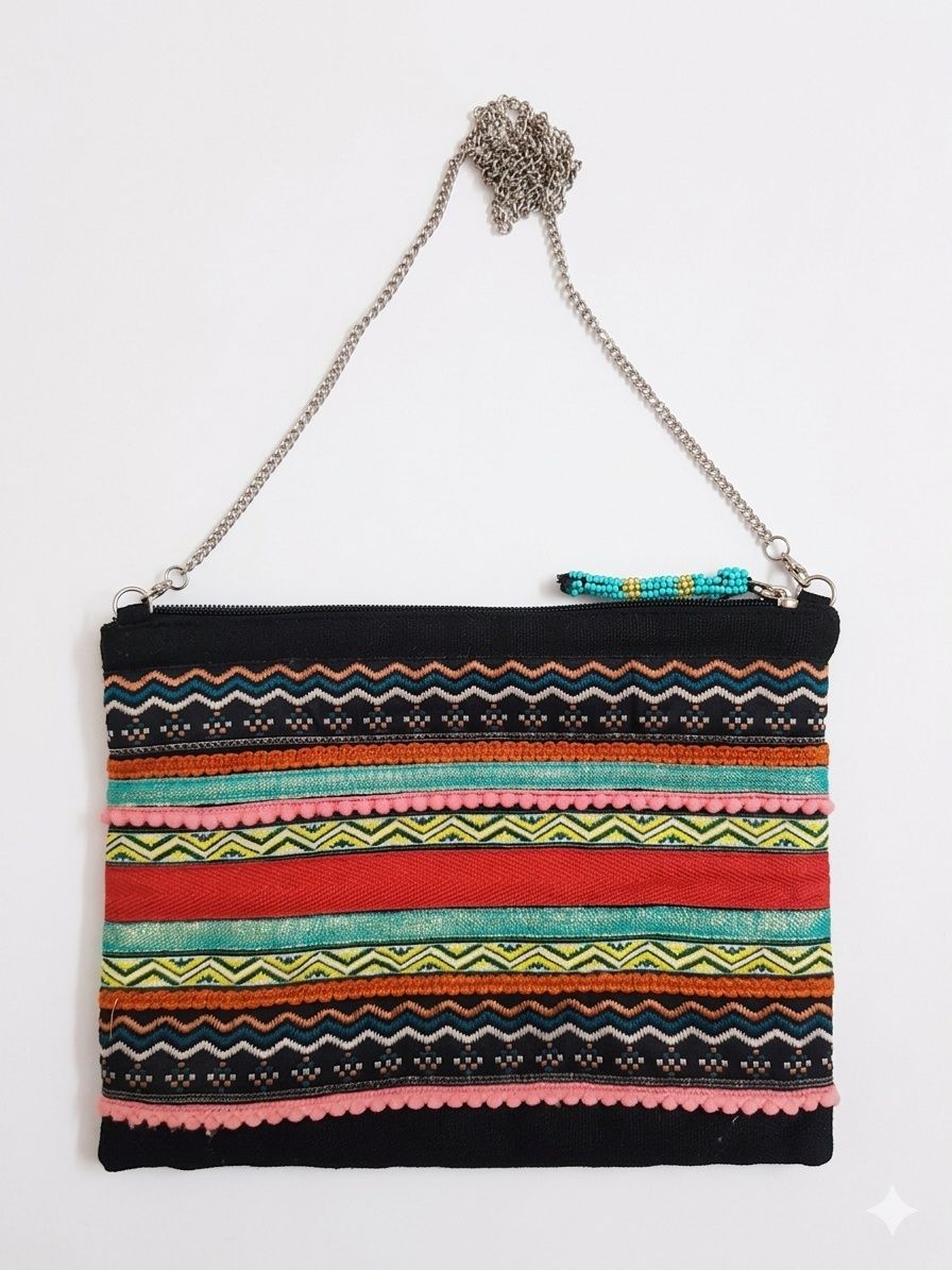 SuiteBlanco Hand Made Bag Ethnic Woven Design