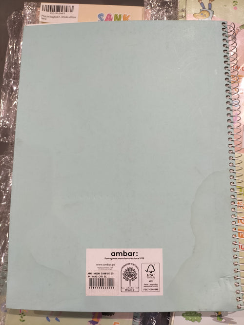 Ambar Moon Flower Sky Blue Notebook