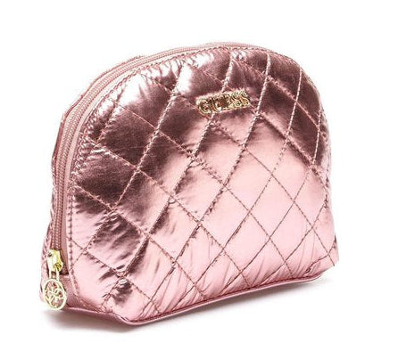 Guess Metallic Pink Quilted Cosmetic Pouch - PWBELKP0270 - ROG