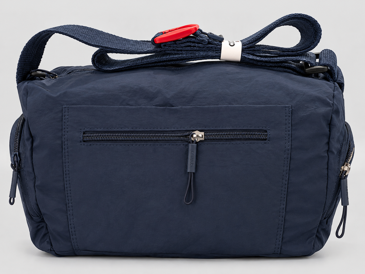 Bagco bag Navy Blue Crossbody Bag with Front Zipper Pocket
