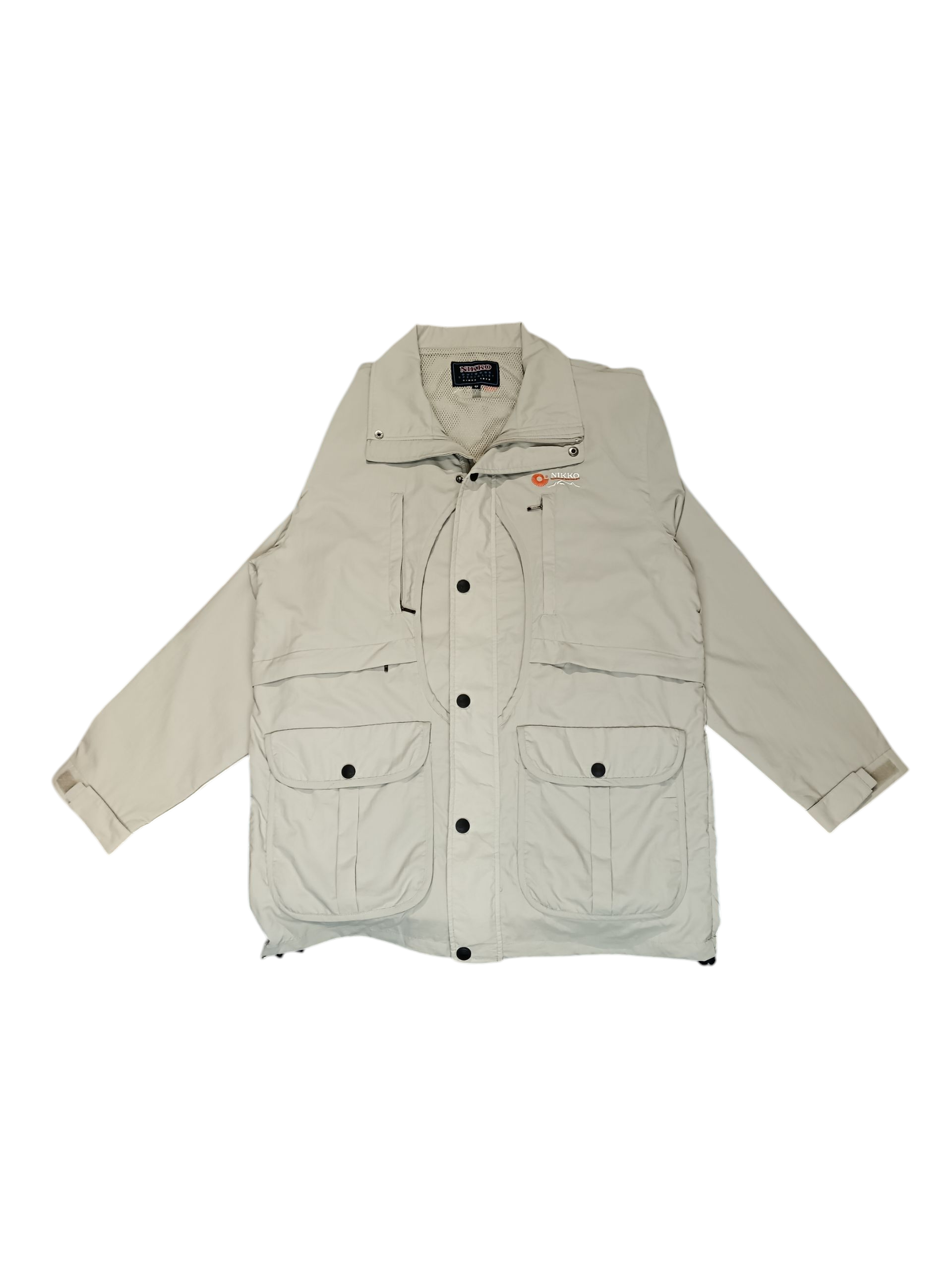 NOKKO Men’s Light Beige Multi-Pocket Jacket – Functional & Stylish Outerwear