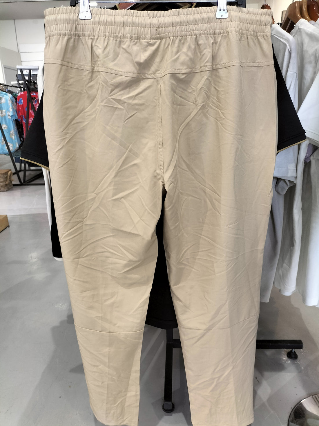 LEG3ND Men's Beige Jogger Pants with Black Side Panels