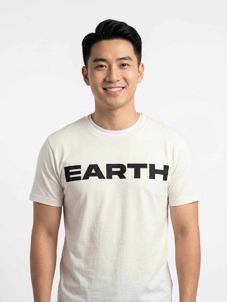 BE STYLE EARTH T-SHIRT warm white shade