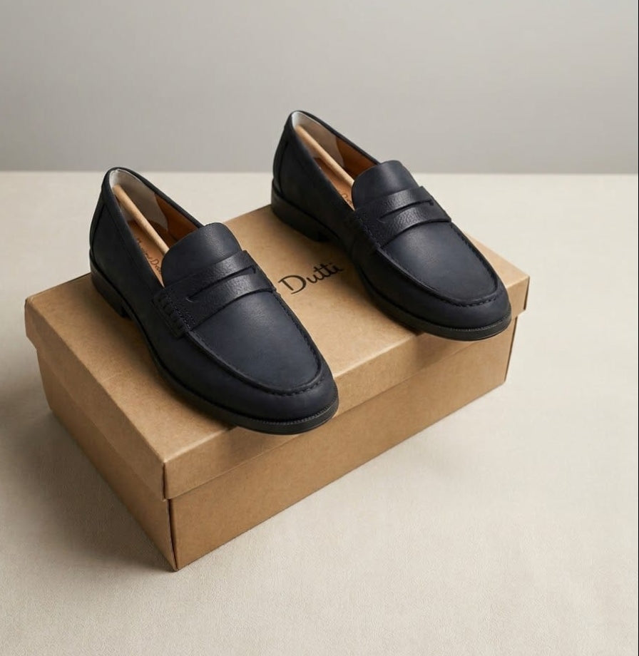 Massimo dutti loafers shoes for men black