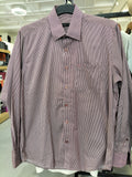 Cotton Days Maroon Dress Shirt with White Lines