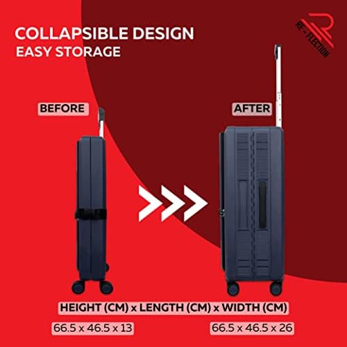 RE-FLECTION FOLDING trolley suitcase in a dark grey color