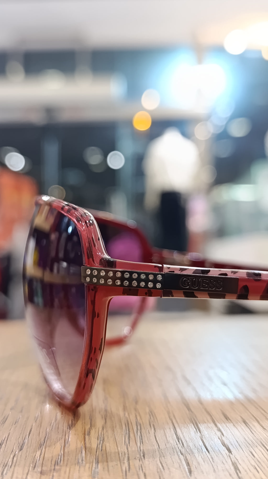 GUESS Women's Red Cheetah Print Aviator Sunglasses