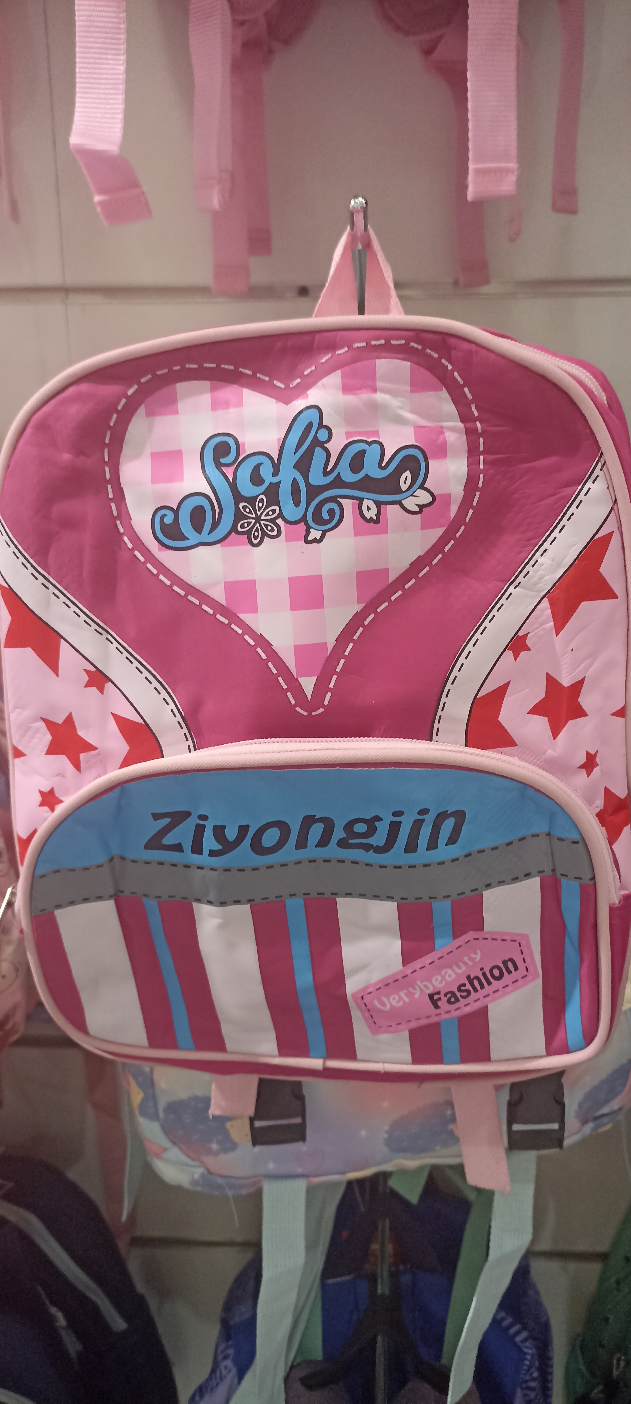 Pink school backpack for girls