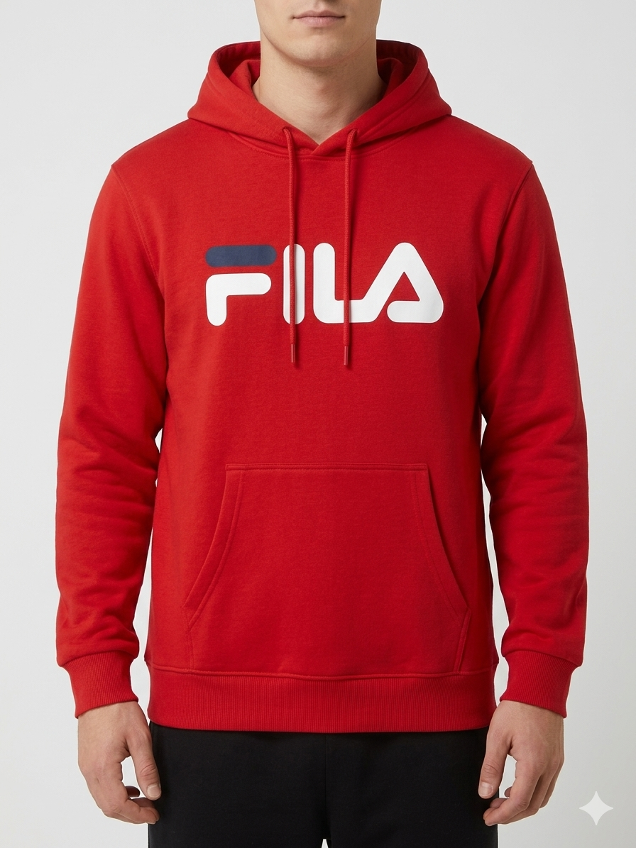 Fila Classic Logo Hoodie رجالي "أحمر رياضي" - (FM831798-630)
