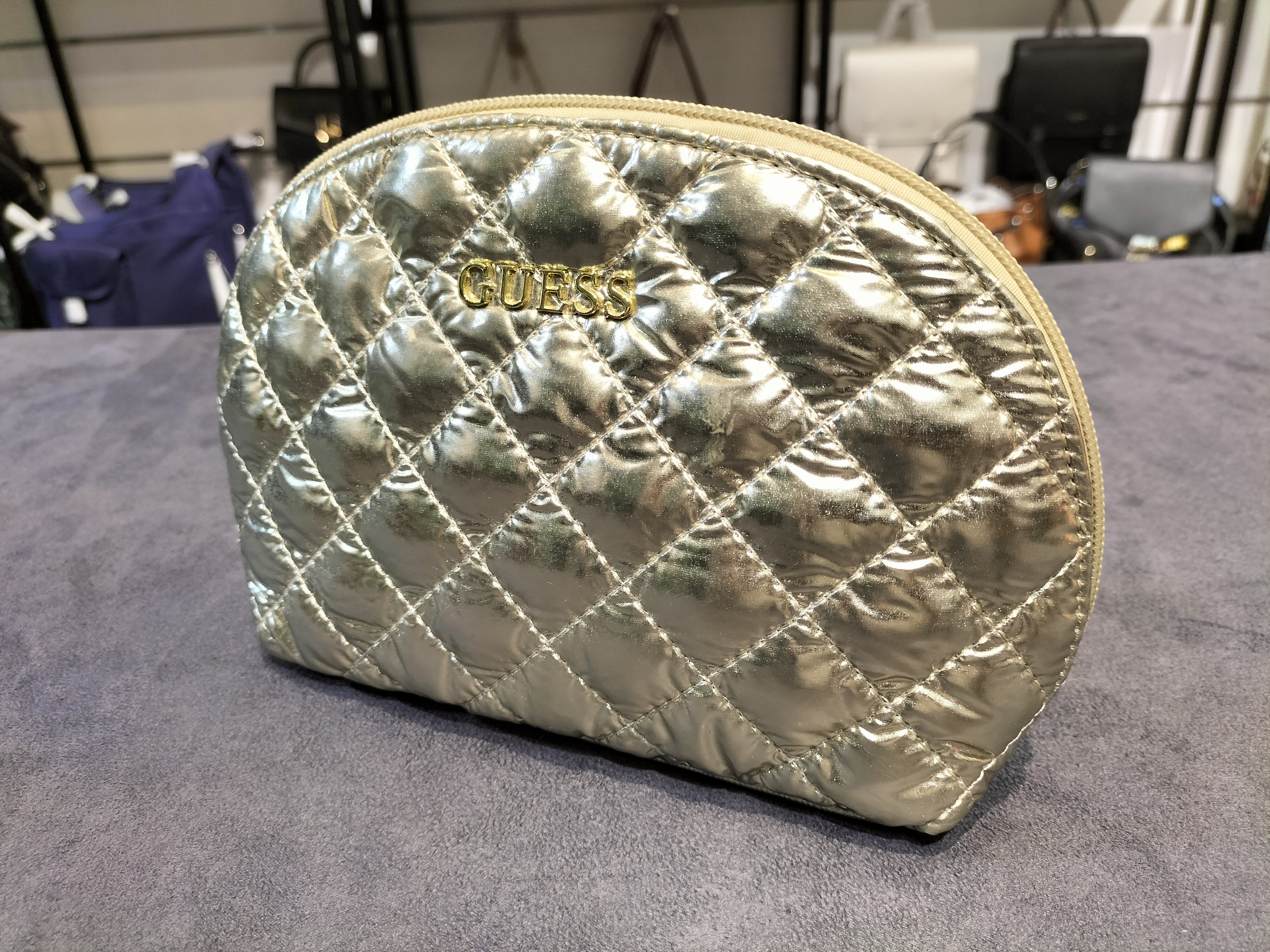 Guess Metallic Gold Quilted Cosmetic Pouch - PWBELKP0270 - GOL