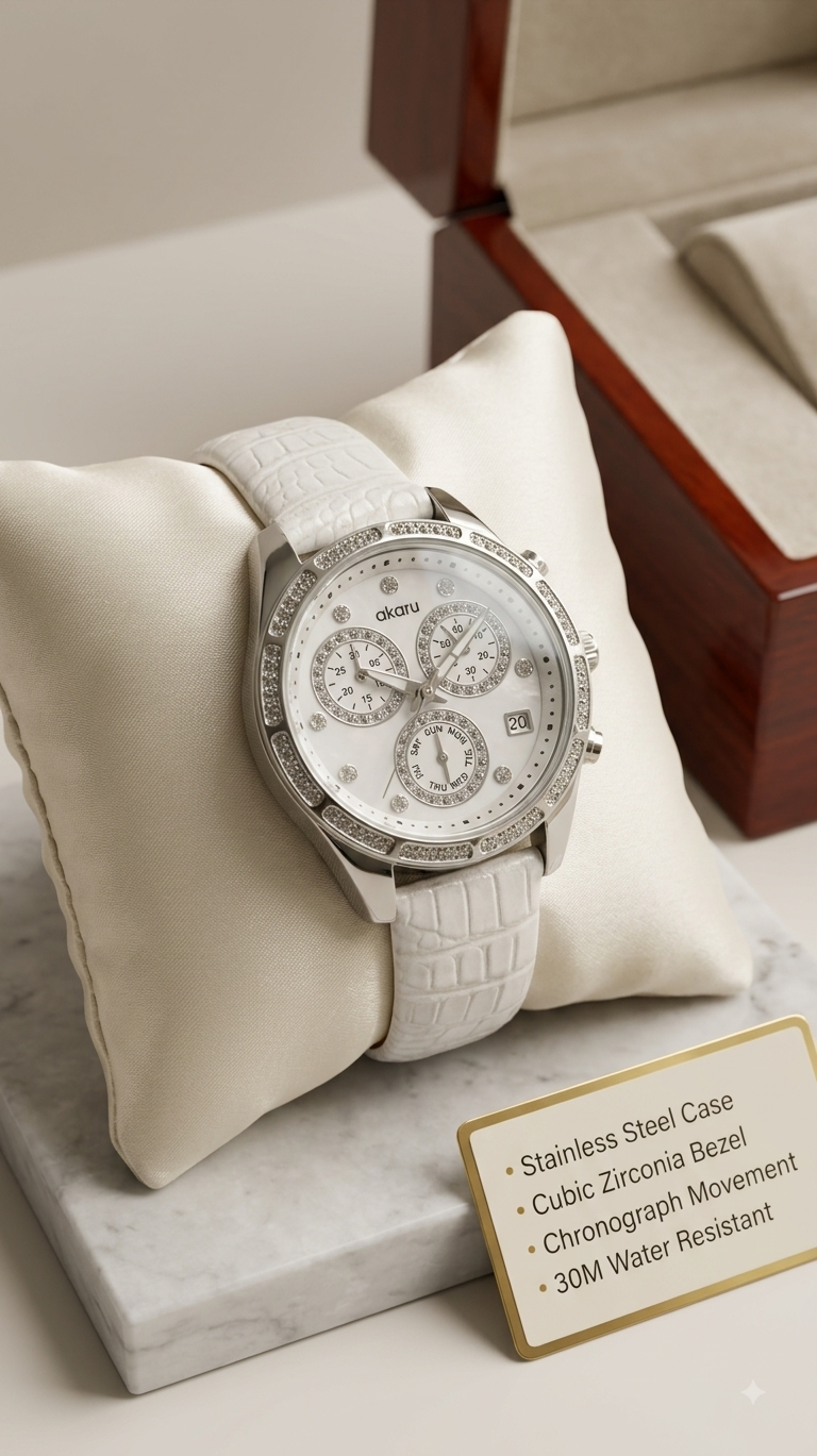 Luxury Women's Chronograph Watch: Akaru