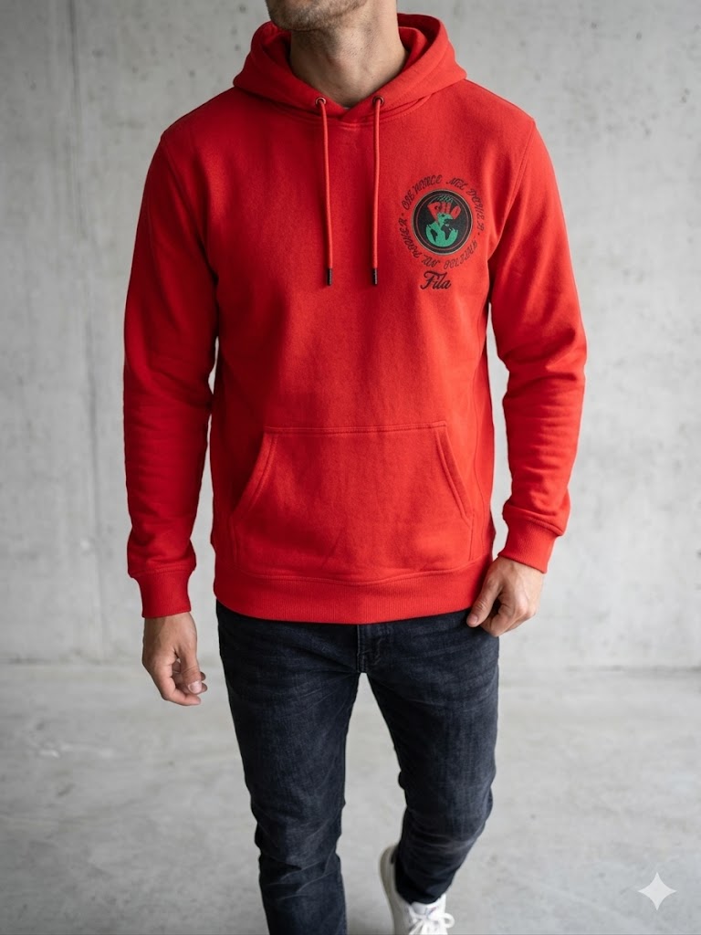 Fila Hunt Hoodie "أحمر / أخضر أسود جرافيك" - (LM111137-622)
