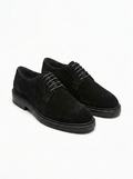 Massimo Dutti Men's Suede Formal Shoes Black