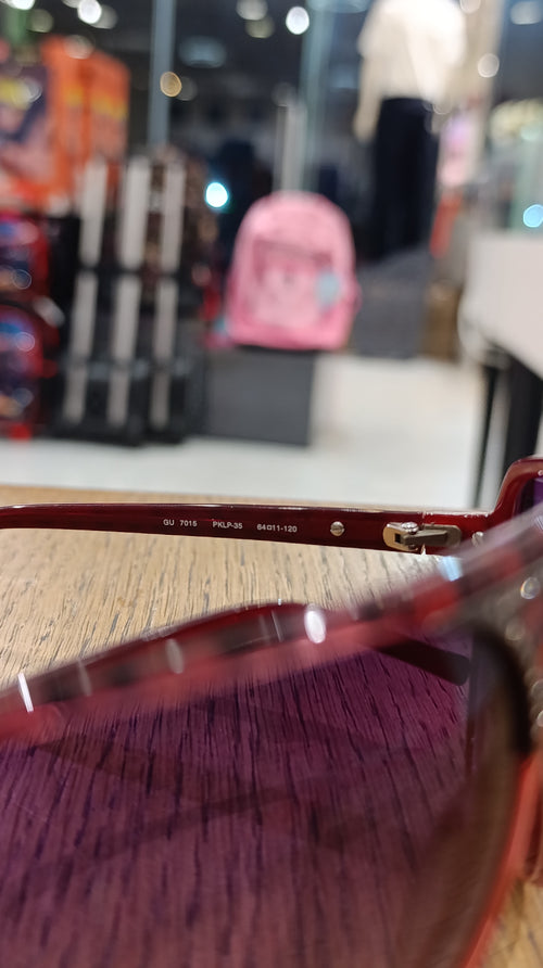 GUESS Women's Red Cheetah Print Aviator Sunglasses