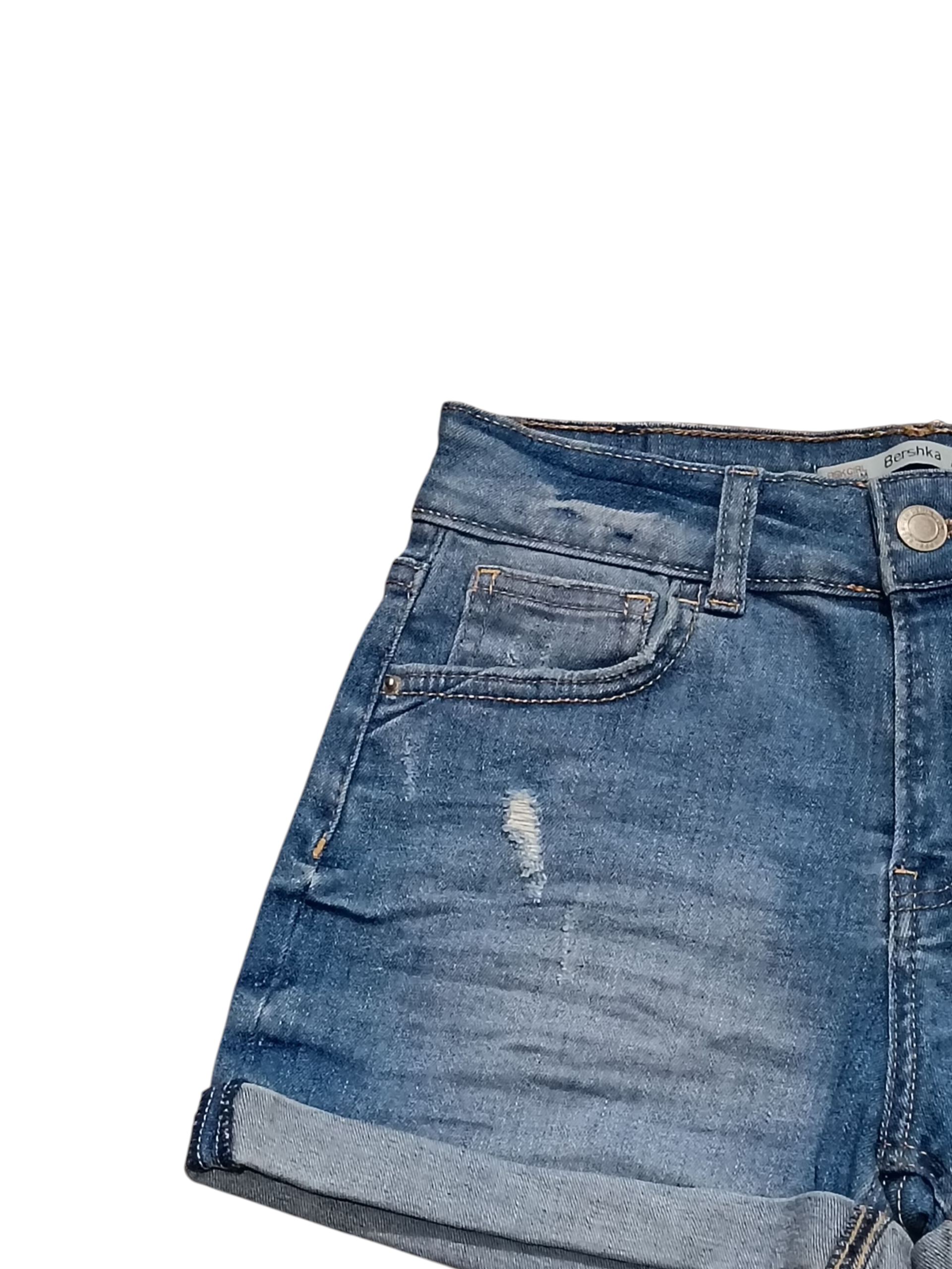 Bershka BSKGIRL DENIM Jeans Shorts Color: Blue