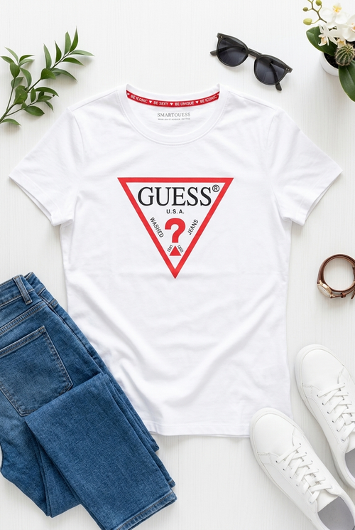 GUESS Original Classic Tee - White
