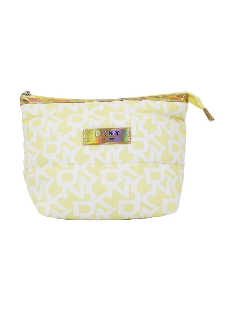 DKNY Yellow And White Cosmetics Bag Storage Bag DA070SKI