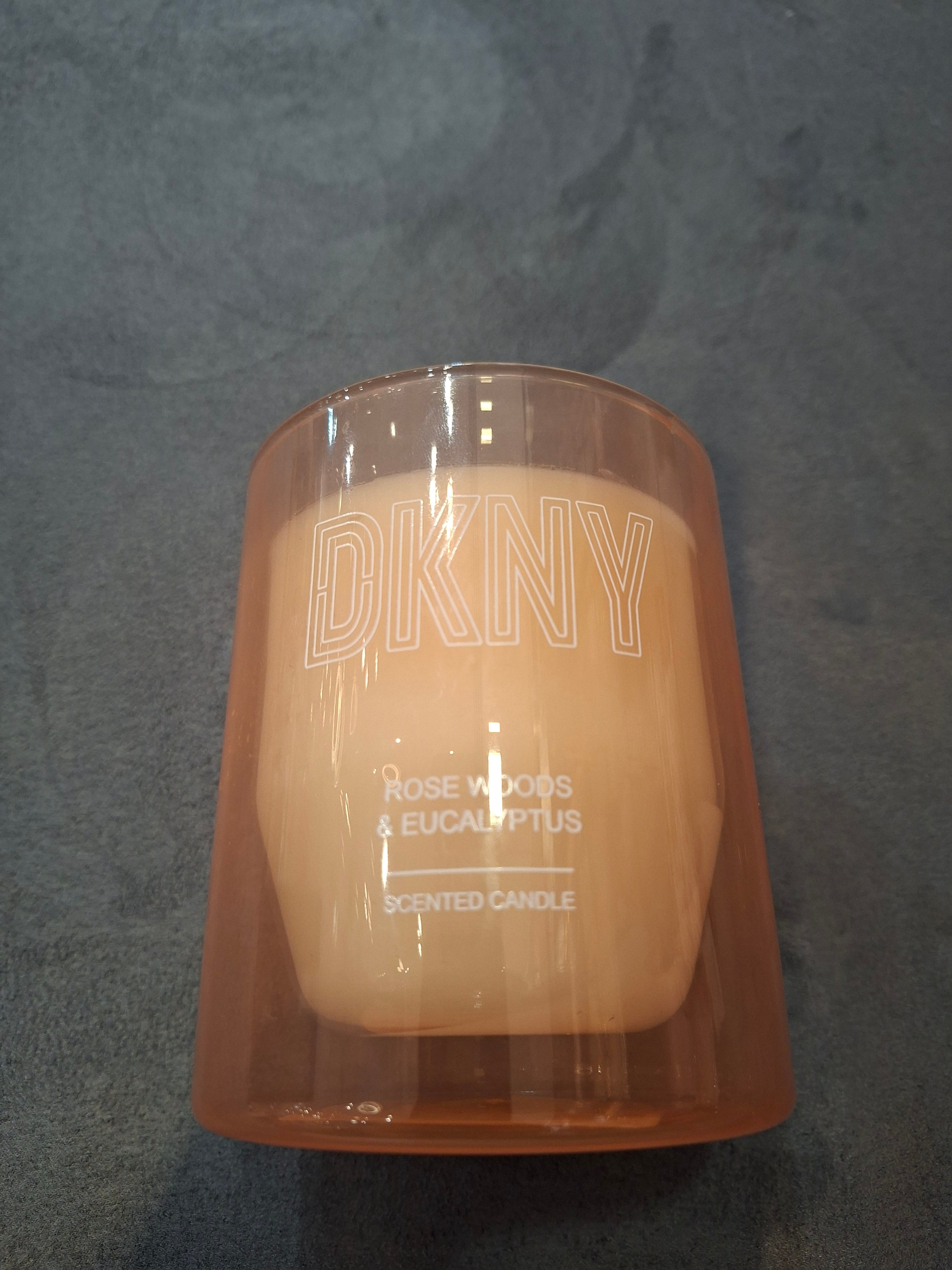 DKNY Rose Woods & Eucalyptus Glass Scented Candle- Blush
