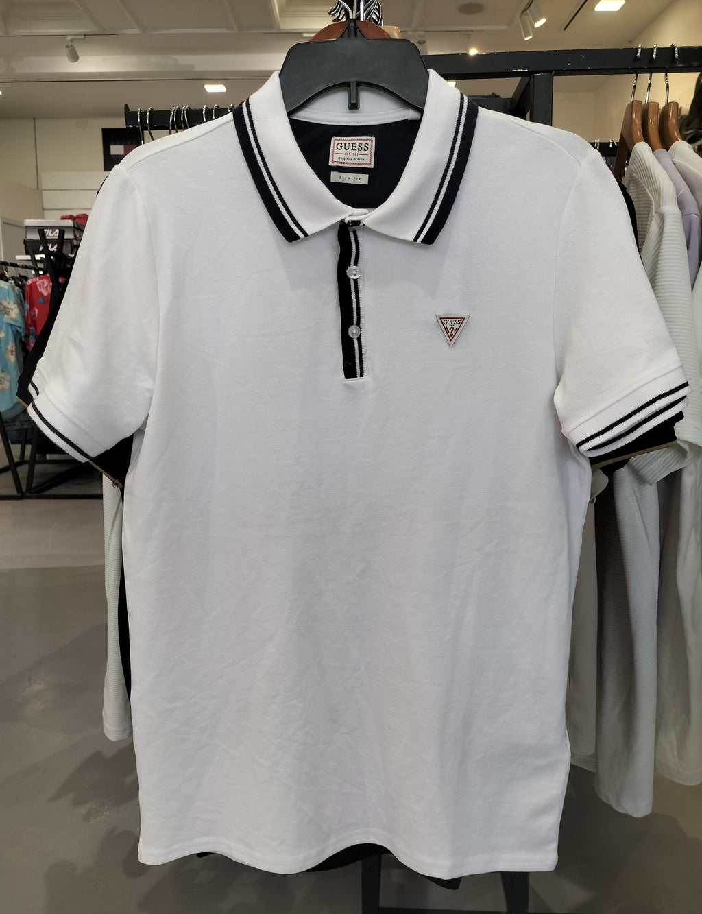 Guess Slim Fit White Polo T-Shirt – M1RP60K7O61