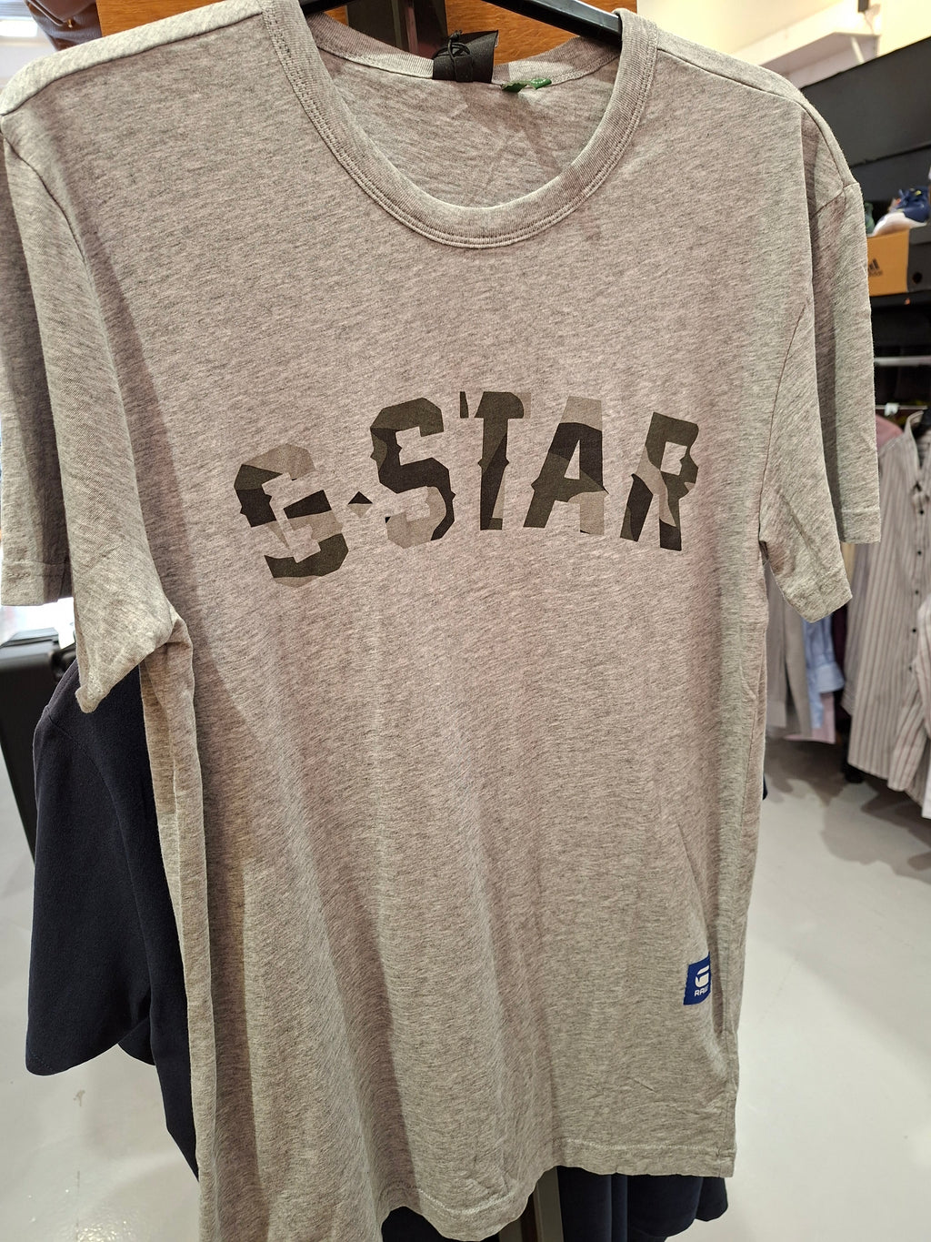 G-Star Raw Men's tshirt STRAIGHT GRAPHIC 10 R GREY HEATER - TD118474107906